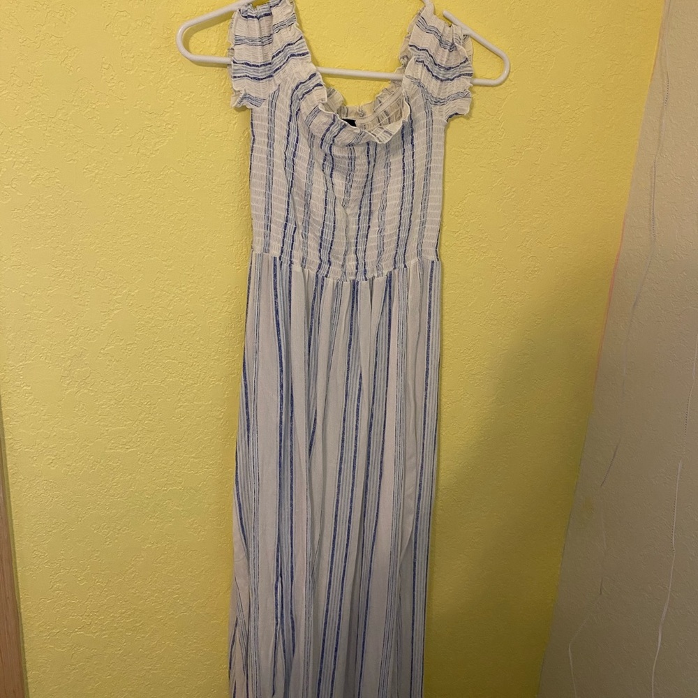 blue/white stripe dress